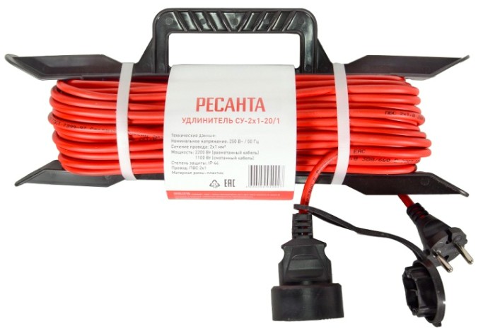 Удлинитель на рамке Ресанта СУ-2х1-20/1 силовой (ip44) [61/118/2]