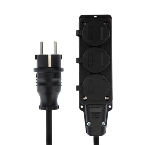 Удлинитель на рамке REXANT 11-7080 КГ 3х1.5, 10 м, 3 гнезда, морозостойкий, с/з, 16A