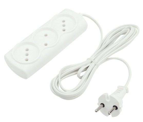 Удлинитель Proconnect 11-7206 STANDARD 3 гнезда, 1.5 м, 2х0.75 мм², б/з, белый