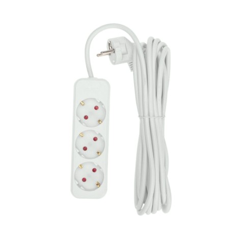 Удлинитель REXANT 13-4011 STANDARD 3 гнезда, 5м, 3х1,0мм², с/з, белый Удлинитель REXANT 13-4011 STANDARD 3 гнезда, 5м, 3х1,0мм², с/з, белый