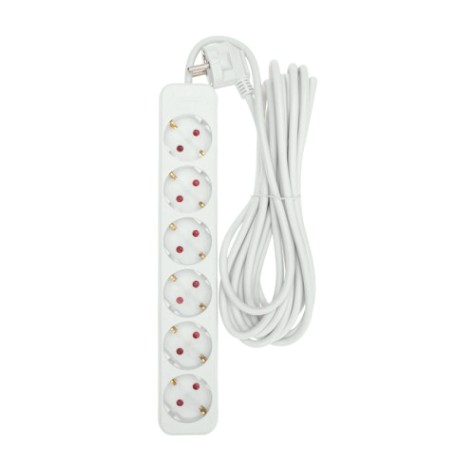 Удлинитель REXANT 13-4045 STANDARD 6 гнезд, 5м, 3х1,0мм², с/з, белый