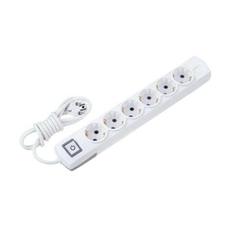 Удлинитель REXANT 13-4117 PREMIUM 6 гнезд, 5м, 3х1,5мм², с/з, с выкл., белый