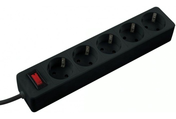 Удлинитель сетевой КОСМОС FKsm1.8m-5g ПВС 3х0,75мм2, черный [FKsm1.8m-5g(B)]