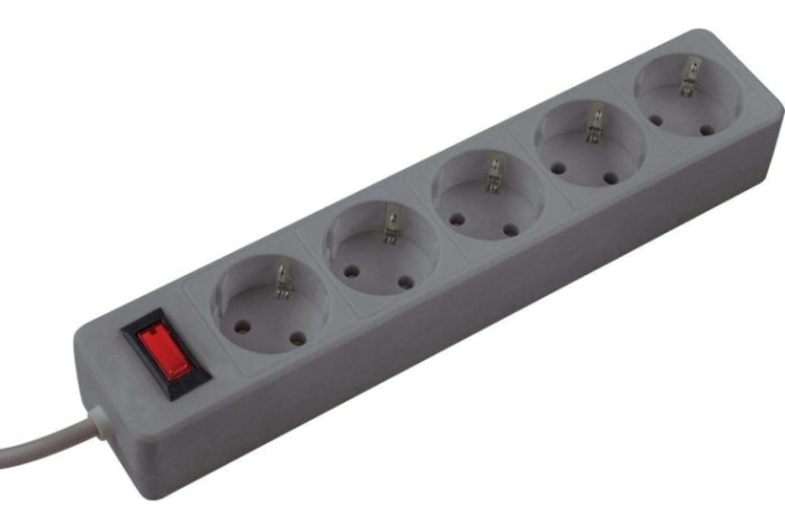 Удлинитель сетевой КОСМОС FKsm5m-5g ПВС 3х0,75мм2, серый [FKsm5m-5g(G)]