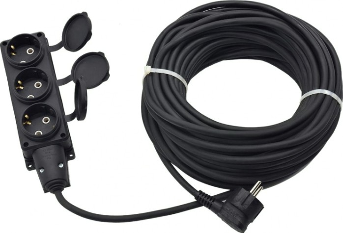 Удлинитель силовой 3 гн. GLANZEN EC-40-012 КГ 3х1,5 IP44 (40 м)