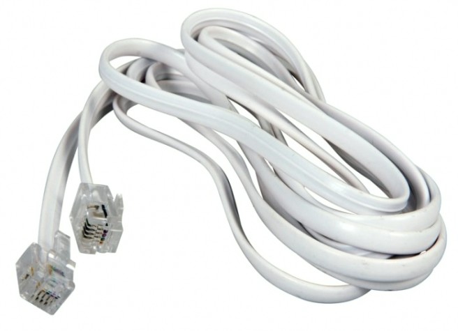 Удлинитель телефонный REXANT 18-3051 плоский, RJ-11 (6P-4C), 5м, белый