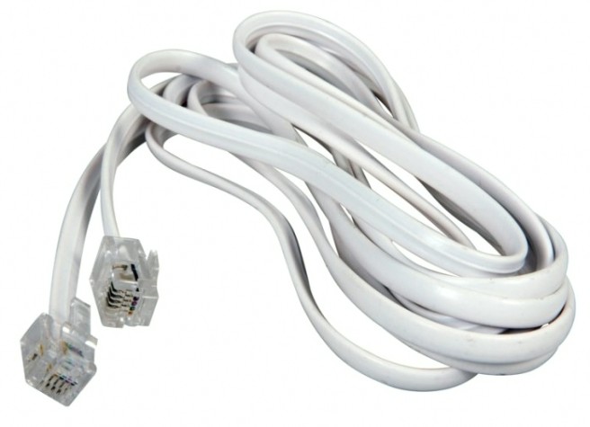Удлинитель телефонный REXANT 18-3071 плоский, RJ-11 (6P-4C), 7м, белый