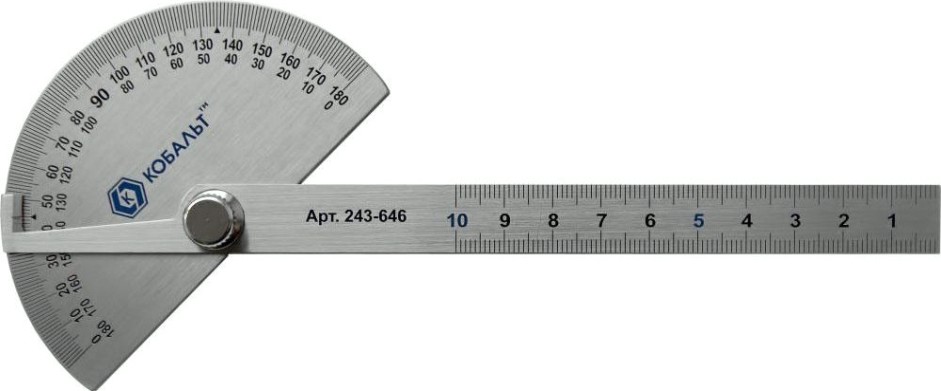 Угломер Кобальт 243-646 переставной с транспортиром, 150 мм