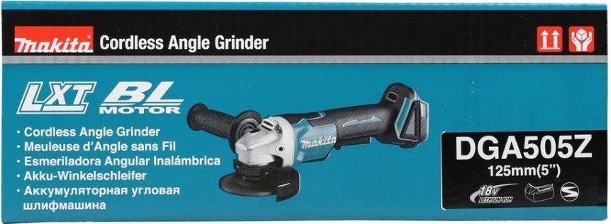 Углошлифмашина MAKITA DGA 505 Z бесщеточная, без АКБ и ЗУ [DGA505Z]