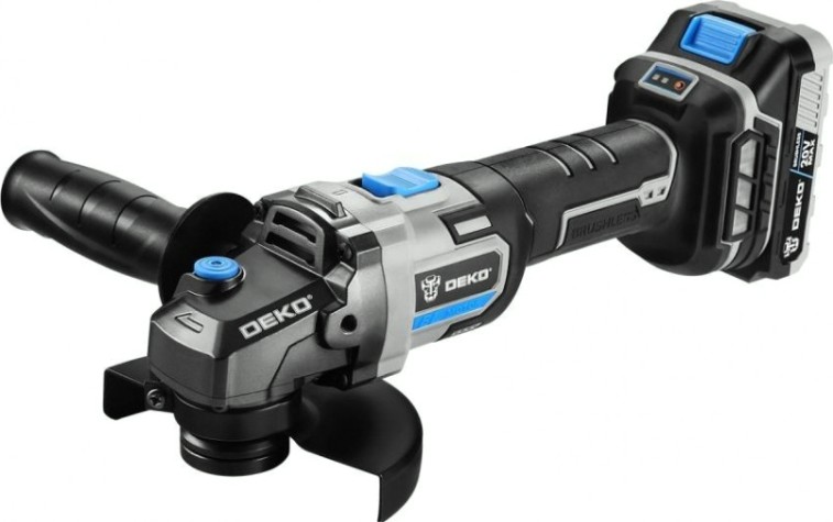 Угловая шлифмашина аккумуляторная DEKO DKAG20 2*3.0Ah бесщеточная 20в, [063-4027]