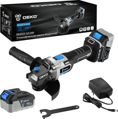 Угловая шлифмашина аккумуляторная DEKO DKAG20 бесщеточная [063-4028]