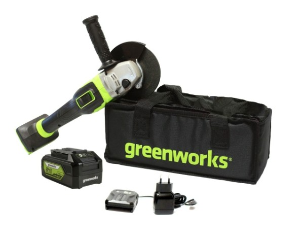 Угловая шлифмашина аккумуляторная GREENWORKS 3200207UB бесщеточная [3200207UB]