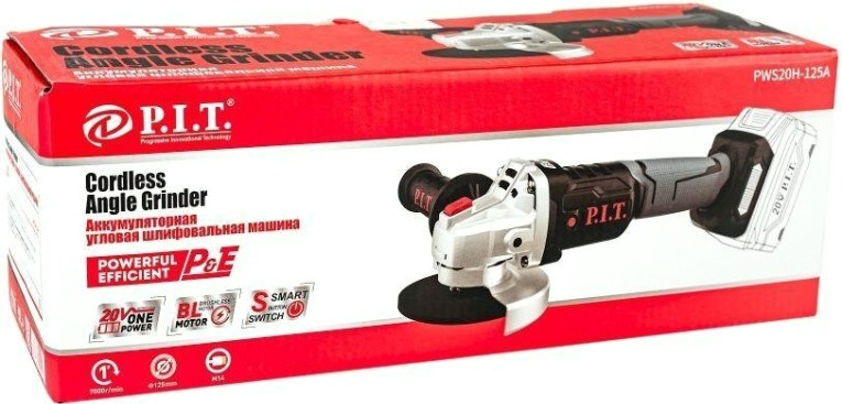 Угловая шлифмашина аккумуляторная P.i.t. PWS20H-125A бесщет. solo