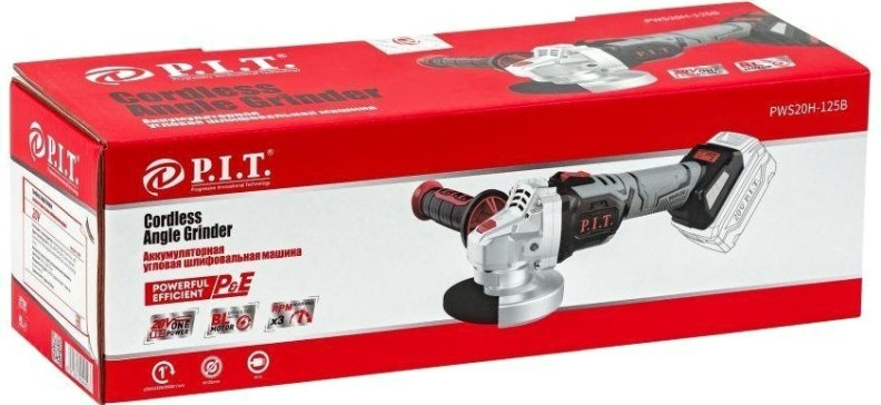 Угловая шлифмашина аккумуляторная P.i.t. PWS20H-125B бесщет. solo