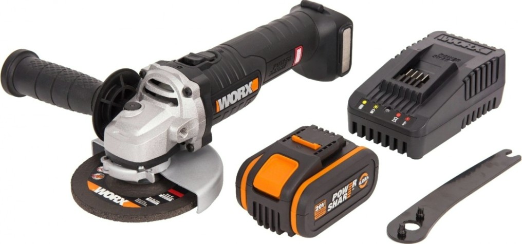 Угловая шлифмашина аккумуляторная Worx WX812 бесщеточная