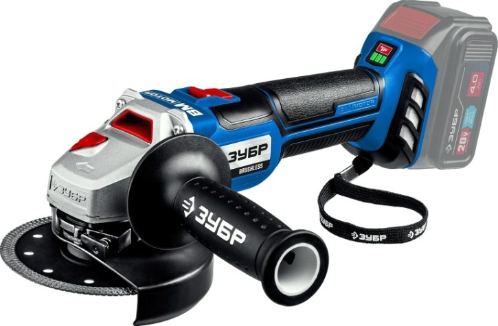 Угловая шлифмашина аккумуляторная ЗУБР AB-125 бесщеточная, без АКБ и ЗУ Профессионал