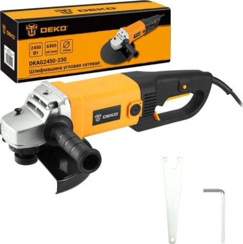 Угловая шлифмашина сетевая DEKO DKAG2450-230 плавный пуск [063-4328]