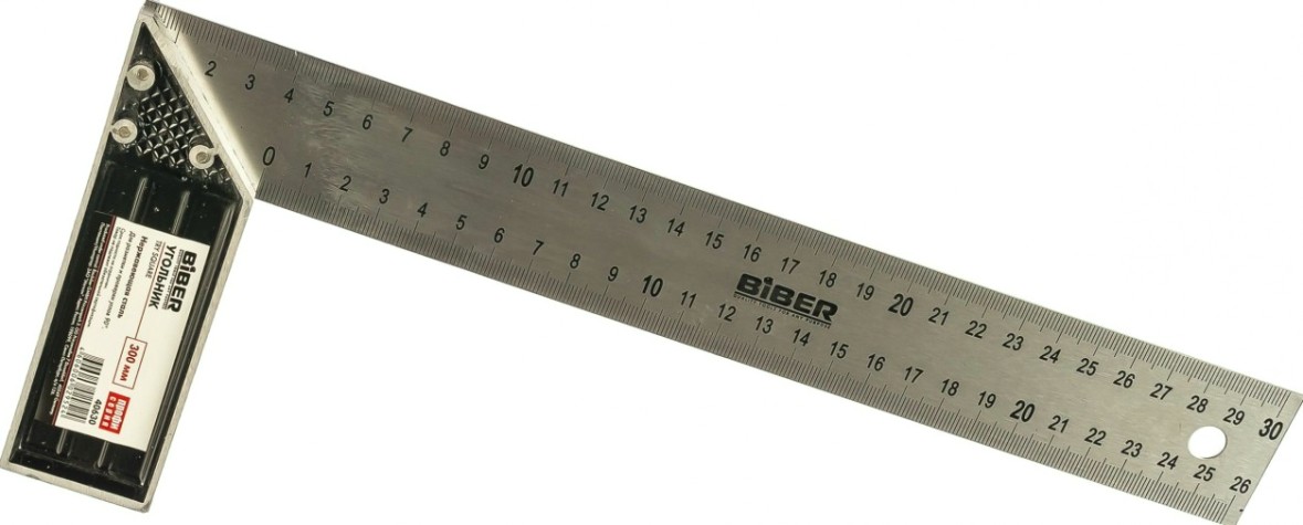 Угольник Biber ПРОФИ 300мм 40630 столярный с гравировкой [тов-093466]