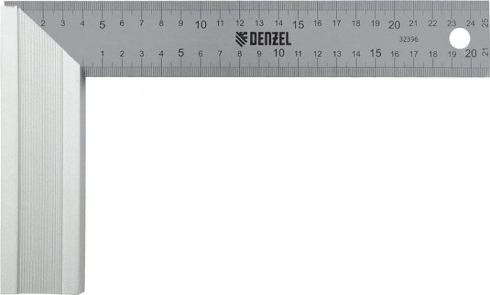 Угольник DENZEL 250 мм, стальной [32396]