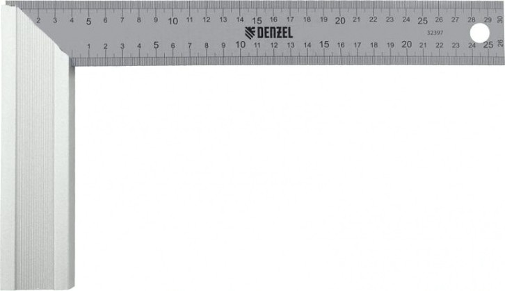 Угольник DENZEL 300 мм, стальной [32397]