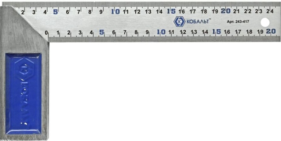 Угольник Кобальт 243-417 столярный 250 мм, нерж.сталь,чугунное основание Угольник Кобальт 243-417 столярный 250 мм, нерж.сталь,чугунное основание