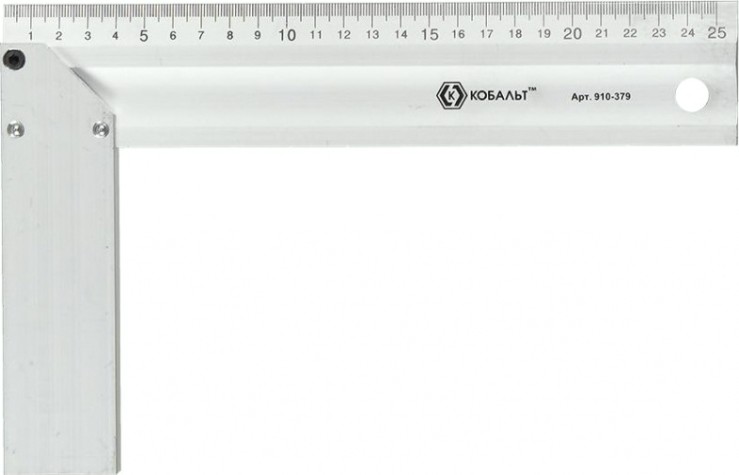 Угольник Кобальт 910-379 столярный 250 мм, алюминиевый Угольник Кобальт 910-379 столярный 250 мм, алюминиевый