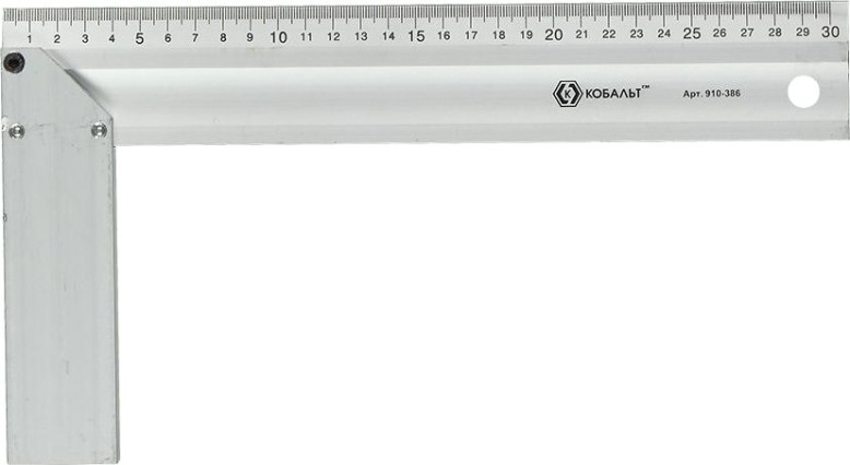 Угольник Кобальт 910-386 столярный 300 мм, алюминиевый Угольник Кобальт 910-386 столярный 300 мм, алюминиевый