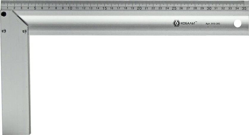Угольник Кобальт 910-393 столярный 350 мм, алюминиевый Угольник Кобальт 910-393 столярный 350 мм, алюминиевый