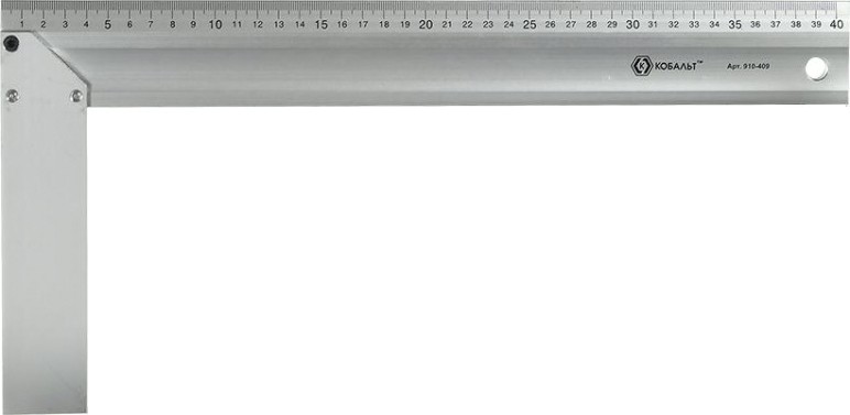 Угольник Кобальт 910-409 столярный 400 мм, алюминиевый Угольник Кобальт 910-409 столярный 400 мм, алюминиевый