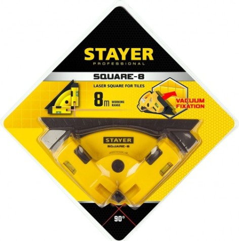 Угольник лазерный STAYER SQUARE-8 для кафеля [34928]