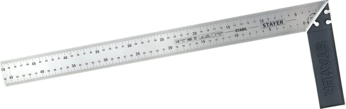 Угольник STAYER STABIL 500 мм столярный с нержавеющим полотном [3431-50]