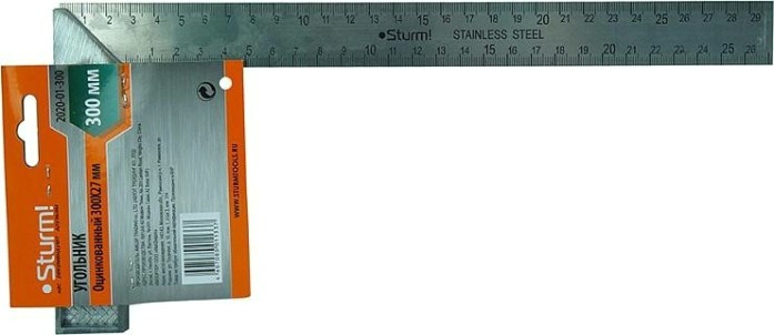 Угольник Sturm 2020-01-300 300мм стальной, оцинкованный
