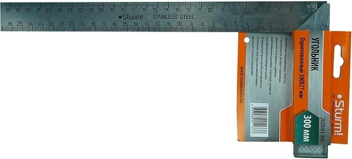 Угольник Sturm 2020-01-300 300мм стальной, оцинкованный