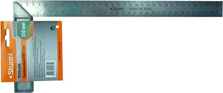 Угольник Sturm 2020-01-A350 350мм стальной, оцинкованный