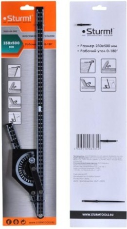 Угольник Sturm 2020-04-500 многоцелевой 230x500 мм Угольник Sturm 2020-04-500 многоцелевой 230x500 мм