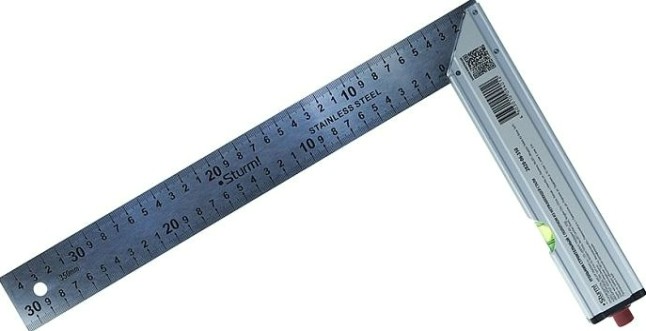 Угольник Sturm 2020-06-350 с уровнем и карандашом, 350 мм, нерж.сталь Угольник Sturm 2020-06-350 с уровнем и карандашом, 350 мм, нерж.сталь