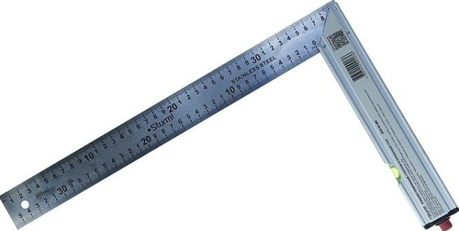 Угольник Sturm 2020-06-400 с уровнем и карандашом, 400 мм, нерж.сталь Угольник Sturm 2020-06-400 с уровнем и карандашом, 400 мм, нерж.сталь