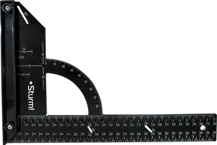 Угольник Sturm 2020-08-300 универсальный, разметочный, с подвижным стоппером, Угольник Sturm 2020-08-300 универсальный, разметочный, с подвижным стоппером,