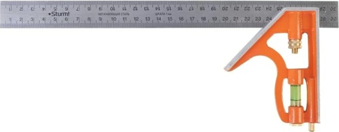 Угольник Sturm 2020-10-300 многофункциональный, 300 мм, уровень, чертилка Угольник Sturm 2020-10-300 многофункциональный, 300 мм, уровень, чертилка