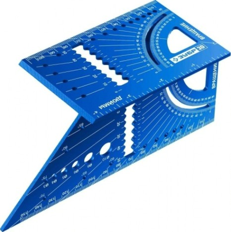 Угольник ЗУБР 34399 универсальный алюминиевый для 3d заготовок, 7-в-1