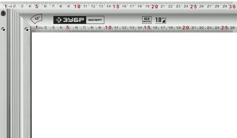 Угольник ЗУБР ЭКСПЕРТ 300 мм столярный с усиленным алюминиевым полотном [34392-30]