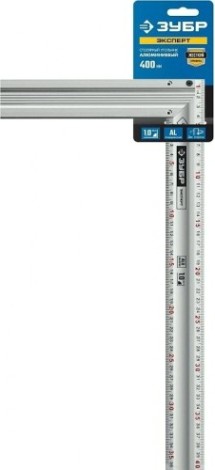 Угольник ЗУБР ЭКСПЕРТ 400 мм столярный с усиленным алюминиевым полотном [34392-40]