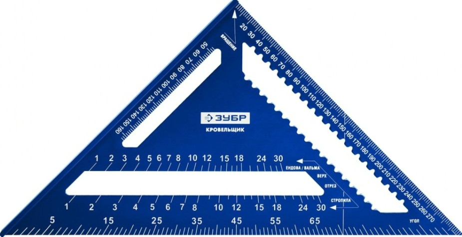 Угольник ЗУБР Кровельщик универсальный, 300 мм, 5-в-1 [34391-30]