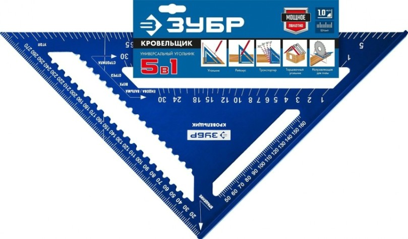 Угольник ЗУБР Кровельщик универсальный, 300 мм, 5-в-1 [34391-30]