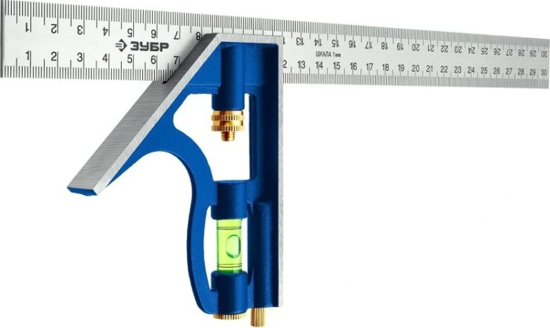 Угольник ЗУБР ПРОФЕССИОНАЛ 300 мм комбинированный многофункциональный серия [3436_z02]