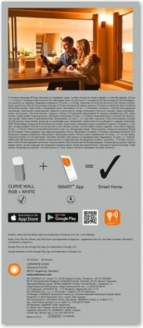 Умный светильник Ledvance SMART для установки на фасадах outd wifi curve wall [4058075478350]