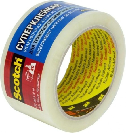 Упаковочная лента 3M Scotch 3645Т Classic ХОТ МЕЛТ клейкая прозрачная, 48 мм х 50 м [7100203044]