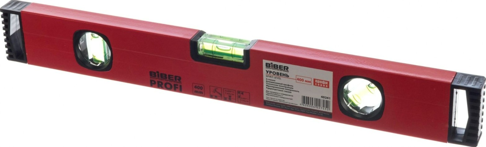 Уровень строительный Biber 40341 Профи ударопрочный 400мм [тов-084715]