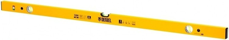 Уровень строительный Denzel 1200 мм фрезерованный, 3 глазка, алюминиевый [33684]