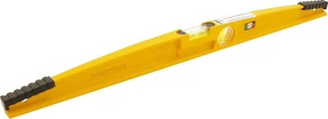 Уровень строительный DENZEL 600 мм, 2 глазка, ударные площадки, литой [34935]